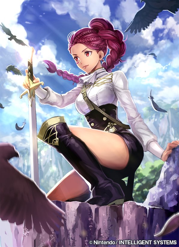 1girl, bird, boots, braid, clouds, dark_skin, facial_mark, feathers