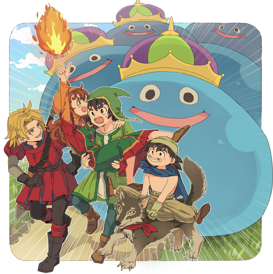 1girl, blue_eyes, breasts, closed_mouth, commentary_request, curly_hair, dragon_quest, dragon_quest_vii