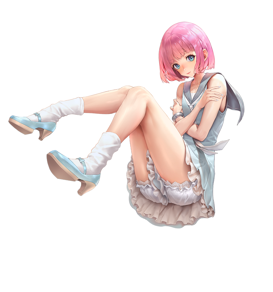 1boy, bloomers, blue_eyes, bracelet, catherine_(game), crossed_arms, destiny_child, dress