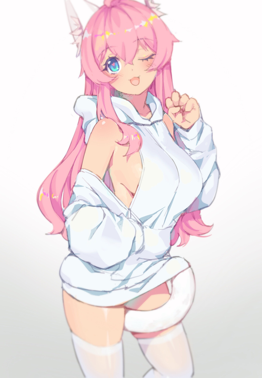 1girl, animal_ear_fluff, animal_ears, blue_eyes, blush, breasts, cat_ears, cat_tail