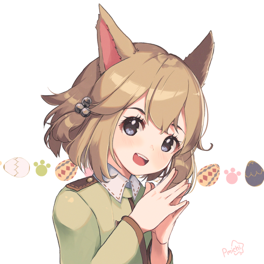 1girl, animal_ears, bell, blue_eyes, blush, cat_ears, child, egg
