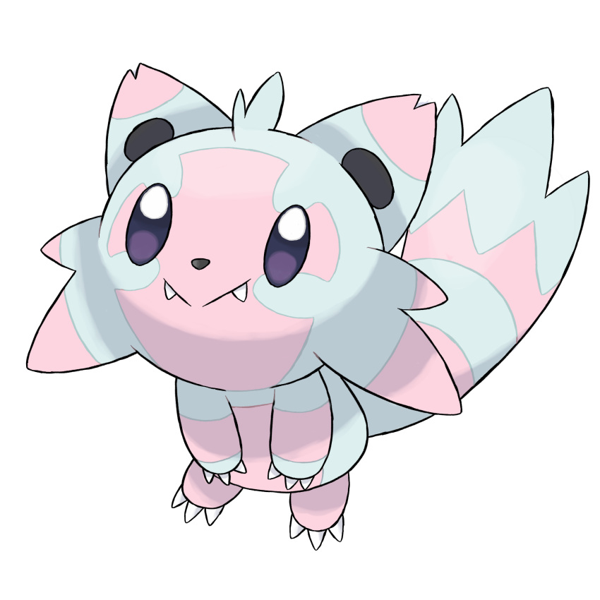 1other, animal, animal_ears, claws, creatures_(company), fakemon, fangs, from_above, game_freak, looking_up, nintendo, no_humans, olm_digital, original, pokemon, pokemon_(creature), rgreywind, smile, solo, tail