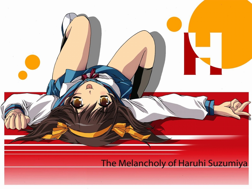 brown_hair, lying, school_uniform, serafuku, suzumiya_haruhi, suzumiya_haruhi_no_yuuutsu, tongue, upside-down