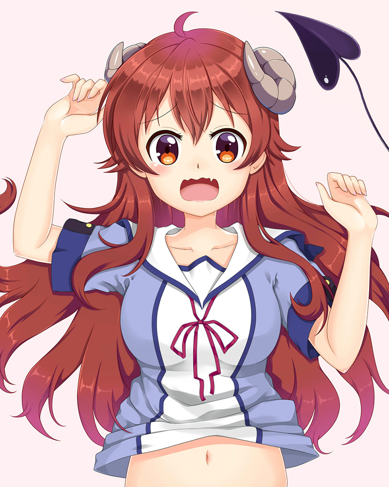1girl, ahoge, aikousha_(ico-sha), blush, breasts, brown_eyes, brown_hair, collarbone