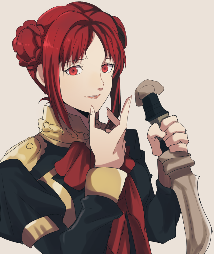 1girl, bangs, bow, dagger, eyebrows_visible_through_hair, fingernails, fire_emblem, fire_emblem:_three_houses