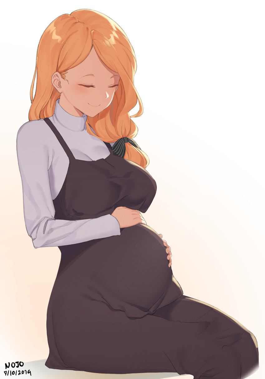 absurdres, blonde_hair, fire_emblem, fire_emblem:_three_houses, hands_on_own_stomach, highres, mercedes_von_martritz, motherly