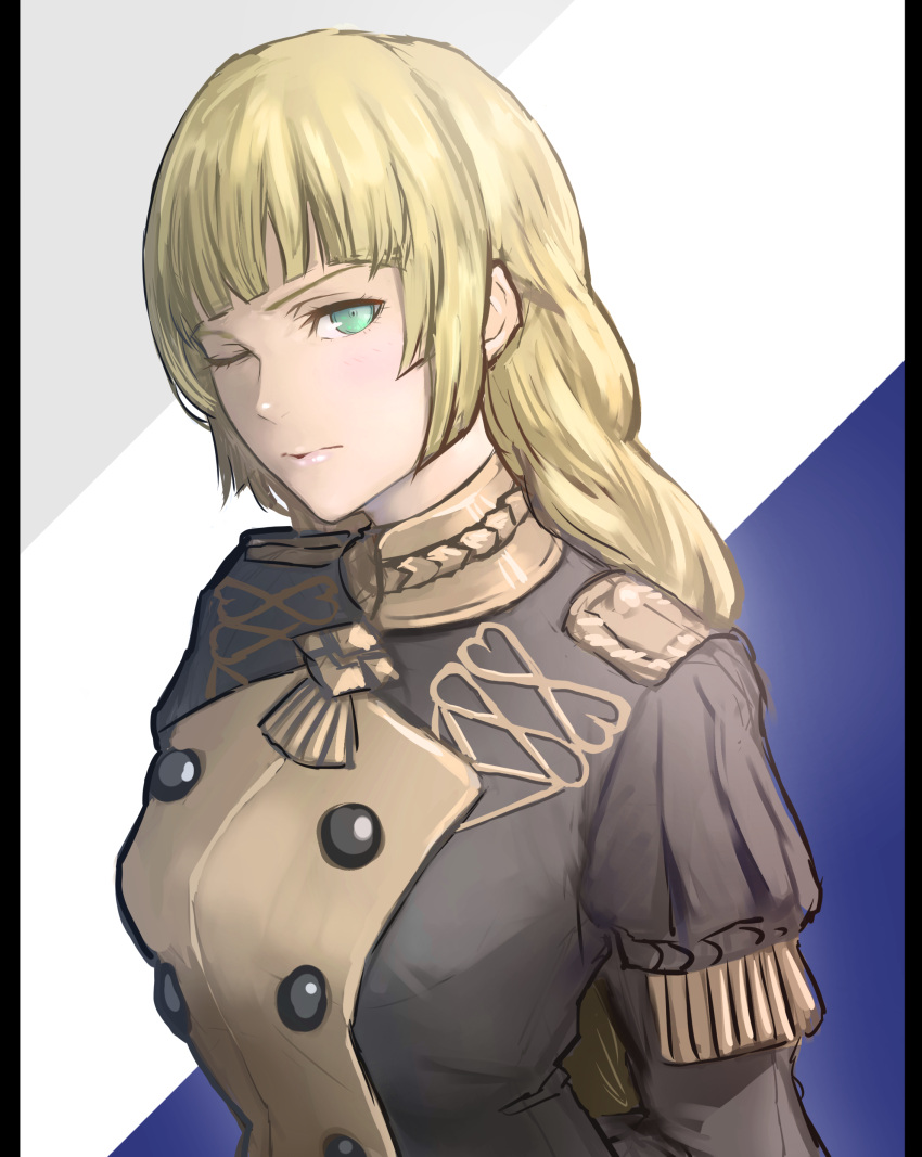 1girl, absurdres, blonde_hair, blush, braid, epaulettes, fire_emblem, fire_emblem:_three_houses