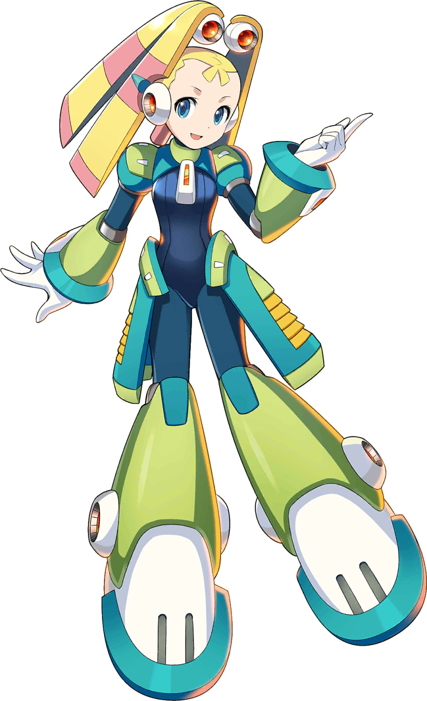 1girl, android, blonde_hair, blue_eyes, breasts, capcom, full_body, gloves