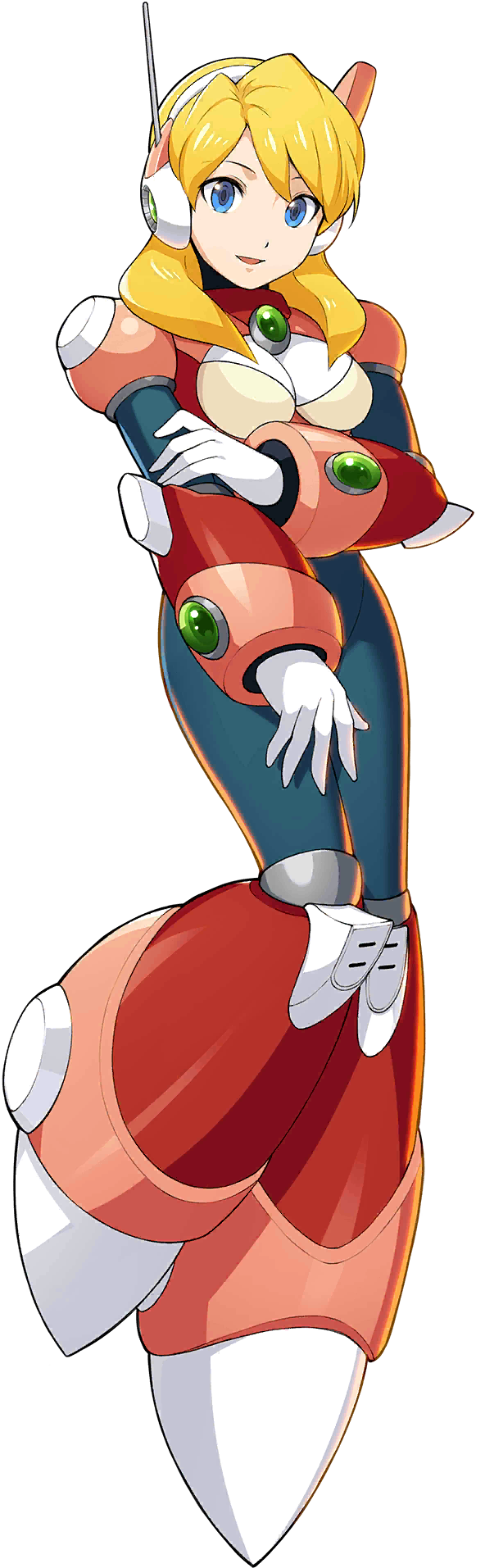 1girl, alia_(rockman), android, bangs, blonde_hair, blue_eyes, breasts, framed_breasts