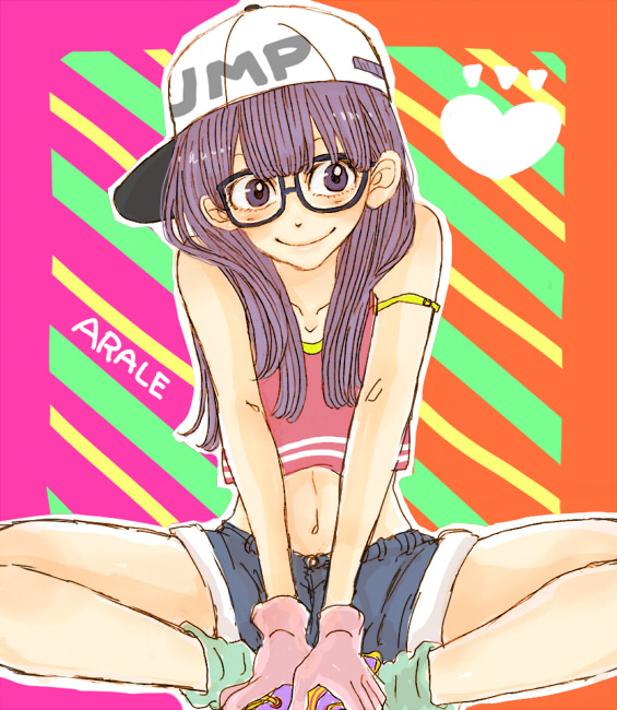 1girl, alternate_costume, alternate_hairstyle, android, backwards_hat, big_eyes, boots, character_name