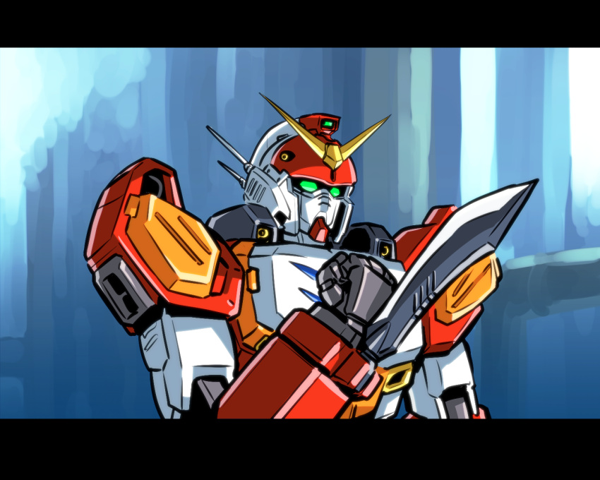 blade, commando_(movie), green_eyes, gundam, gundam_heavyarms, gundam_wing, highres, ishiyumi