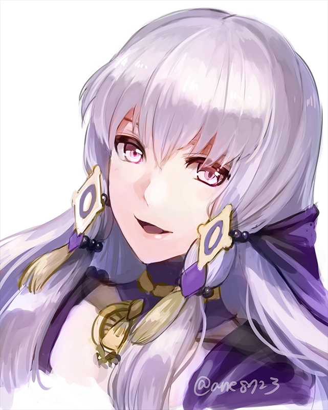 1girl, ane-suisei, fire_emblem, fire_emblem:_three_houses, hair_ornament, long_hair, lysithea_von_ordelia, open_mouth