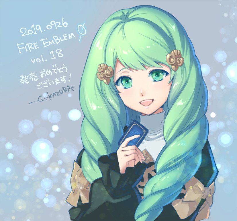 1girl, artist_name, bow, card, fire_emblem, fire_emblem:_three_houses, fire_emblem_cipher, flayn_(fire_emblem)