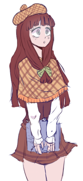 1_girl, bow, brown_hair, cute, danganronpa_(series), hat, nijiue_iroha, oc
