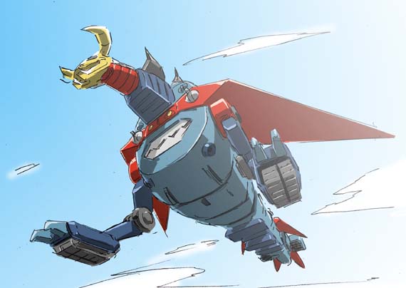 clouds, daikuu_maryuu, dragon, gaiking, gaiking:_legend_of_daikuu_maryuu, official_art, sky, treaded_heels