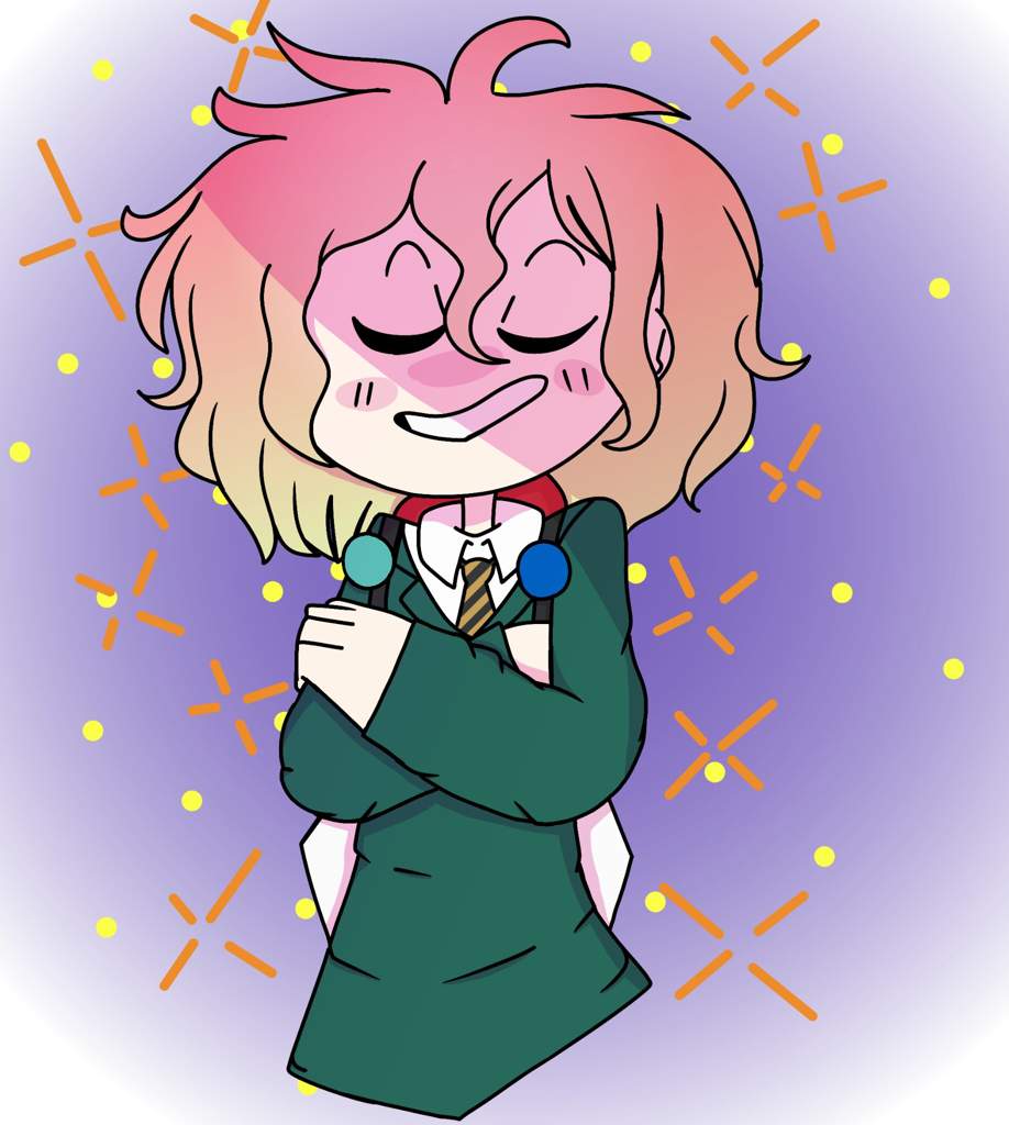 backpack, blush, danganronpa_(series), kagarin_yuri, oc, original, self_hug, white_hair