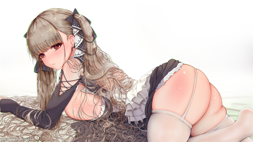 1girl, ass, azur_lane, bangs, bare_shoulders, black_dress, blush, breasts