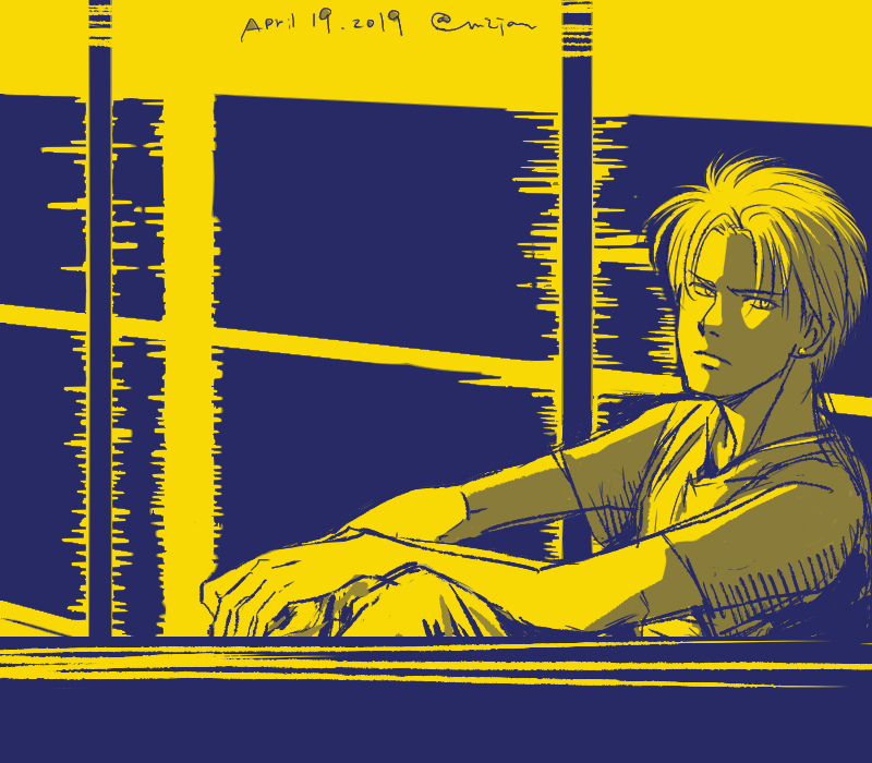 1boy, ash_lynx, banana_fish, dated, frown, looking_at_viewer, m2jam, male_focus