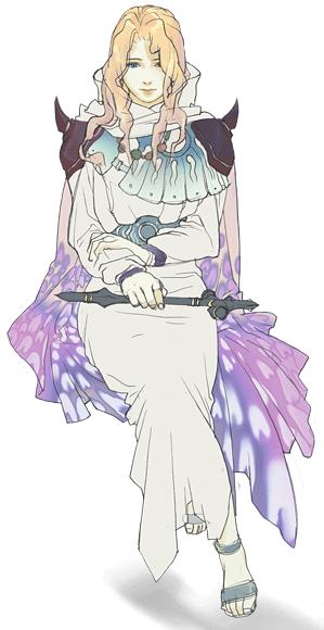 blonde_hair, cape, dress, final_fantasy, final_fantasy_iv, final_fantasy_iv_the_after, long_hair, official_art