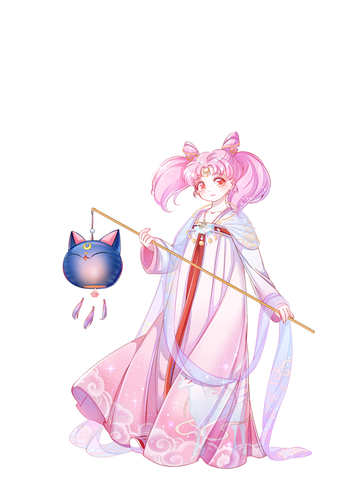 1girl, alternate_costume, bishoujo_senshi_sailor_moon, blush, chibi_usa, chinese_clothes, crescent, double_bun