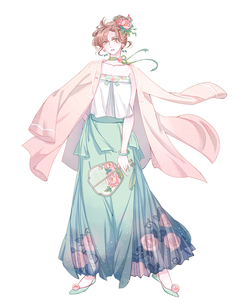 1girl, alternate_costume, alternate_hairstyle, bishoujo_senshi_sailor_moon, brown_hair, chinese_clothes, choker, earrings