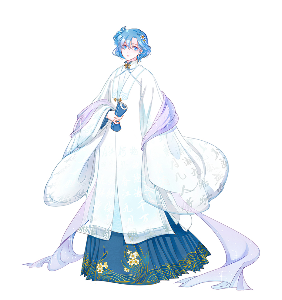 1girl, alternate_costume, bishoujo_senshi_sailor_moon, blue_eyes, blue_hair, chinese_clothes, expressionless, floral_print