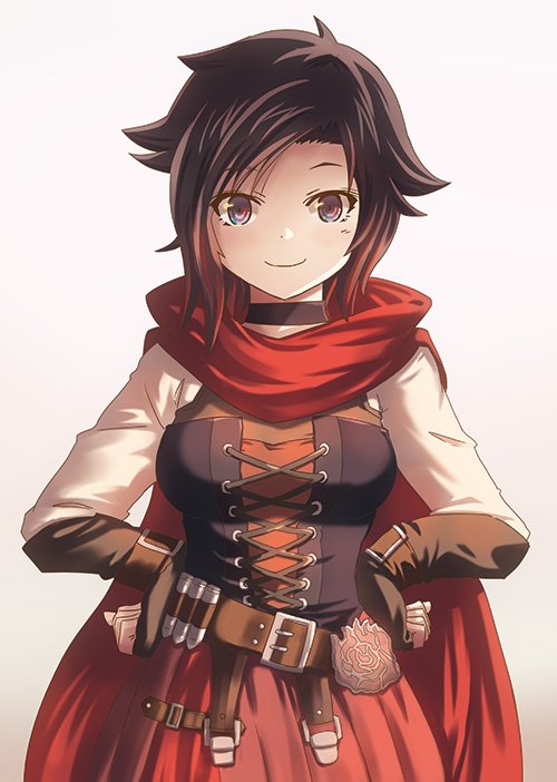 1girl, ammunition, belt, black_choker, black_hair, brown_gloves, cape, choker