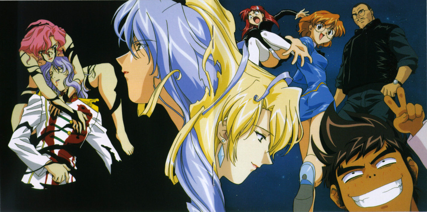 3boys, 5girls, 90s, agent_aika, aida_gozo, aida_rion, aika_(series), alexymetalia_maypia