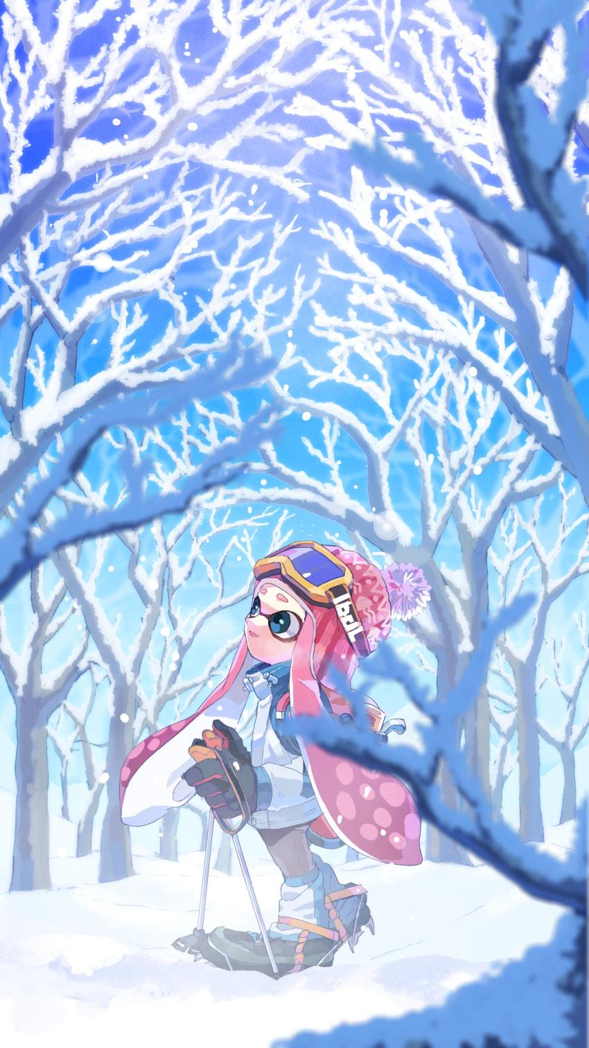 1girl, absurdres, ankle_boots, black_footwear, black_gloves, black_pants, blue_coat, blue_eyes