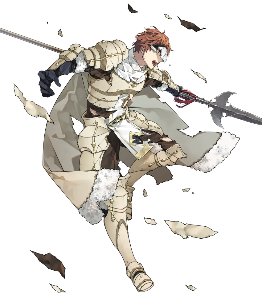 1boy, 88_taho, armor, armored_boots, boots, brown_eyes, cape, conrad_(fire_emblem)