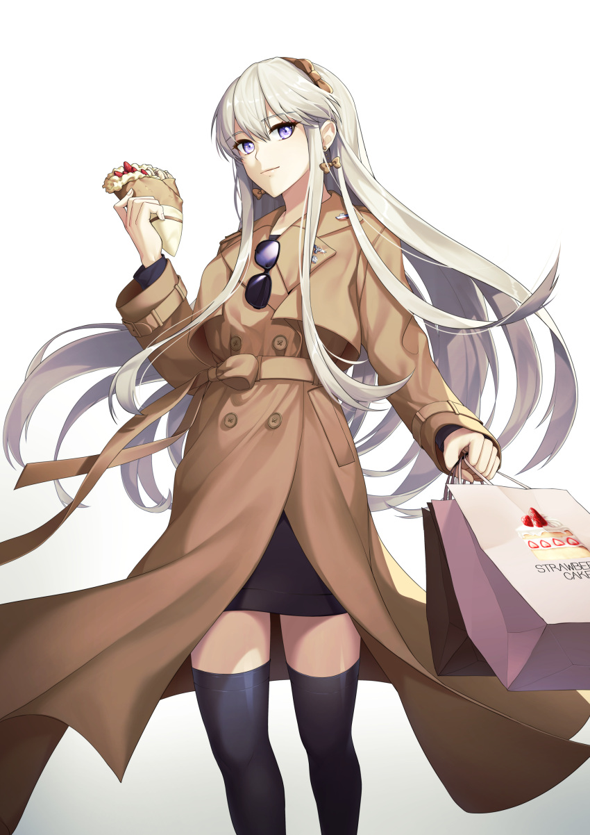1girl, absurdres, alternate_costume, alternate_hairstyle, azur_lane, bag, bird, black_dress