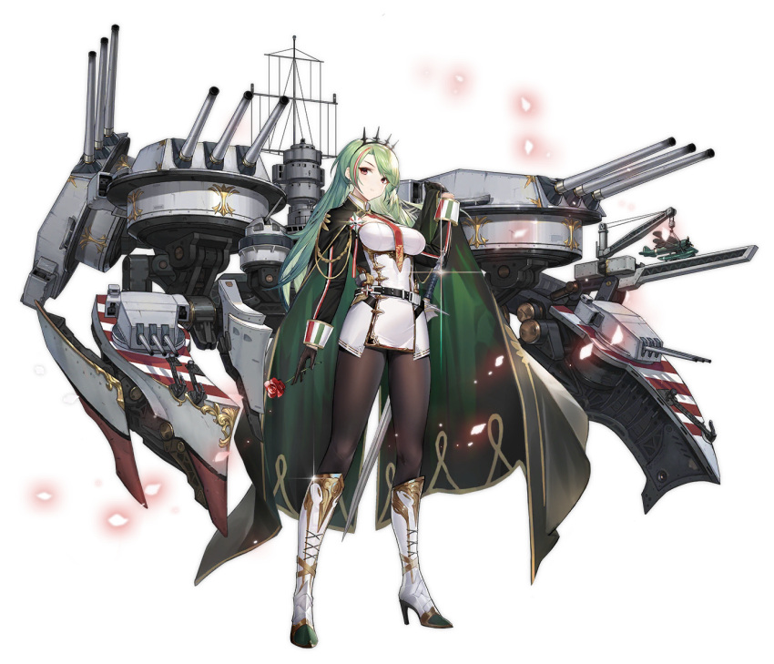 1girl, aiguillette, artist_request, azur_lane, bangs, black_gloves, black_legwear, boots