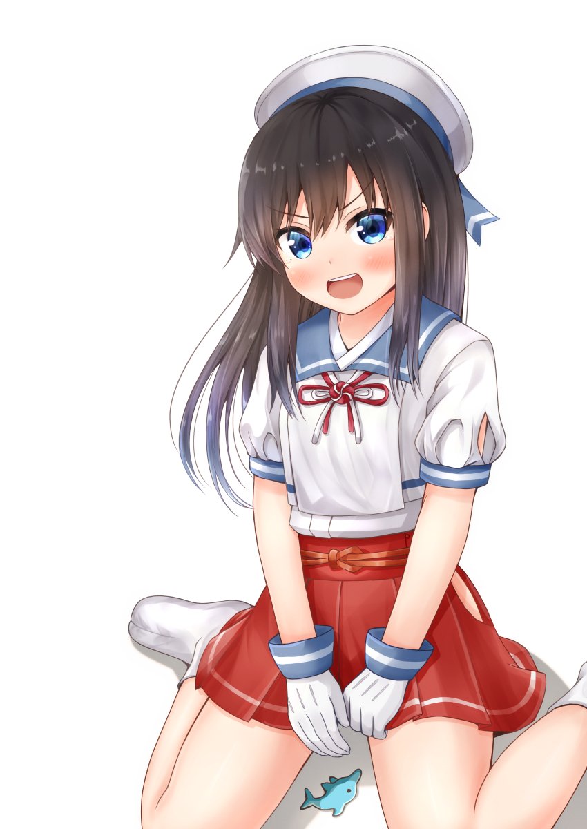 1girl, asashio_(kantai_collection), black_hair, blue_eyes, blue_sailor_collar, comiching, commentary_request, cosplay