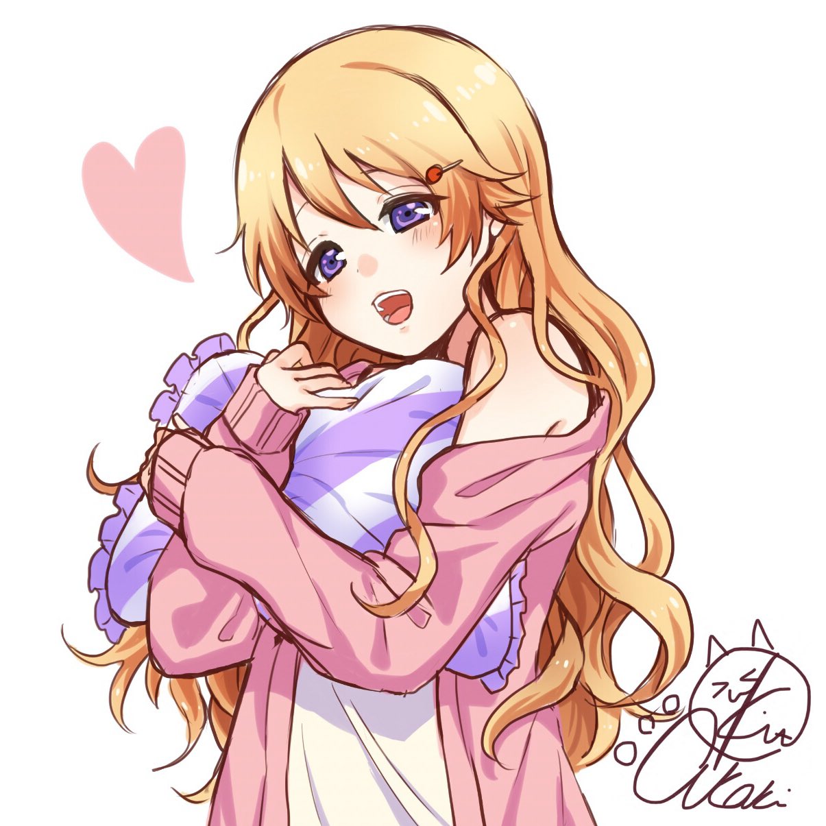 1girl, blonde_hair, heart, highres, kitou_akari, kitou_akari_(kitoakari_1016), konoe_kanata, long_hair