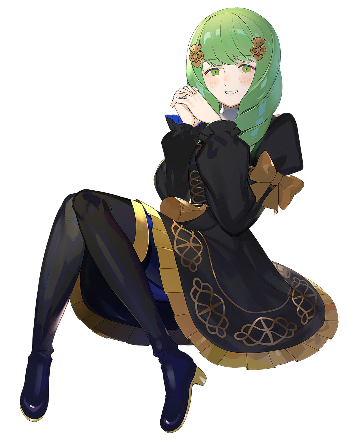 1girl, boots, bow, fire_emblem, fire_emblem:_three_houses, flayn_(fire_emblem), full_body, garreg_mach_monastery_uniform