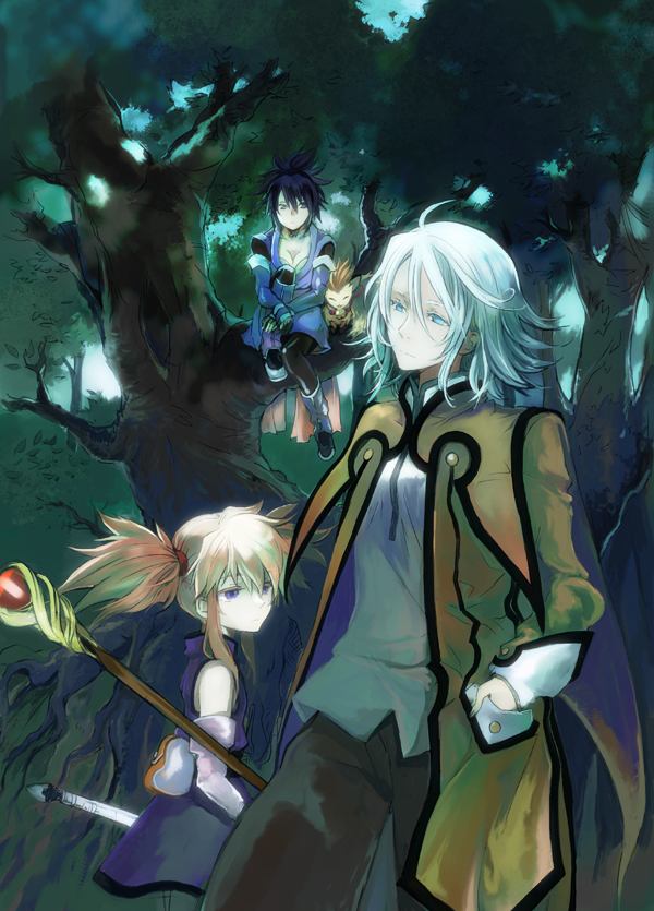 axe, black_hair, blue_eyes, corrine, mooche, multiple_girls, presea_combatir, purple_eyes