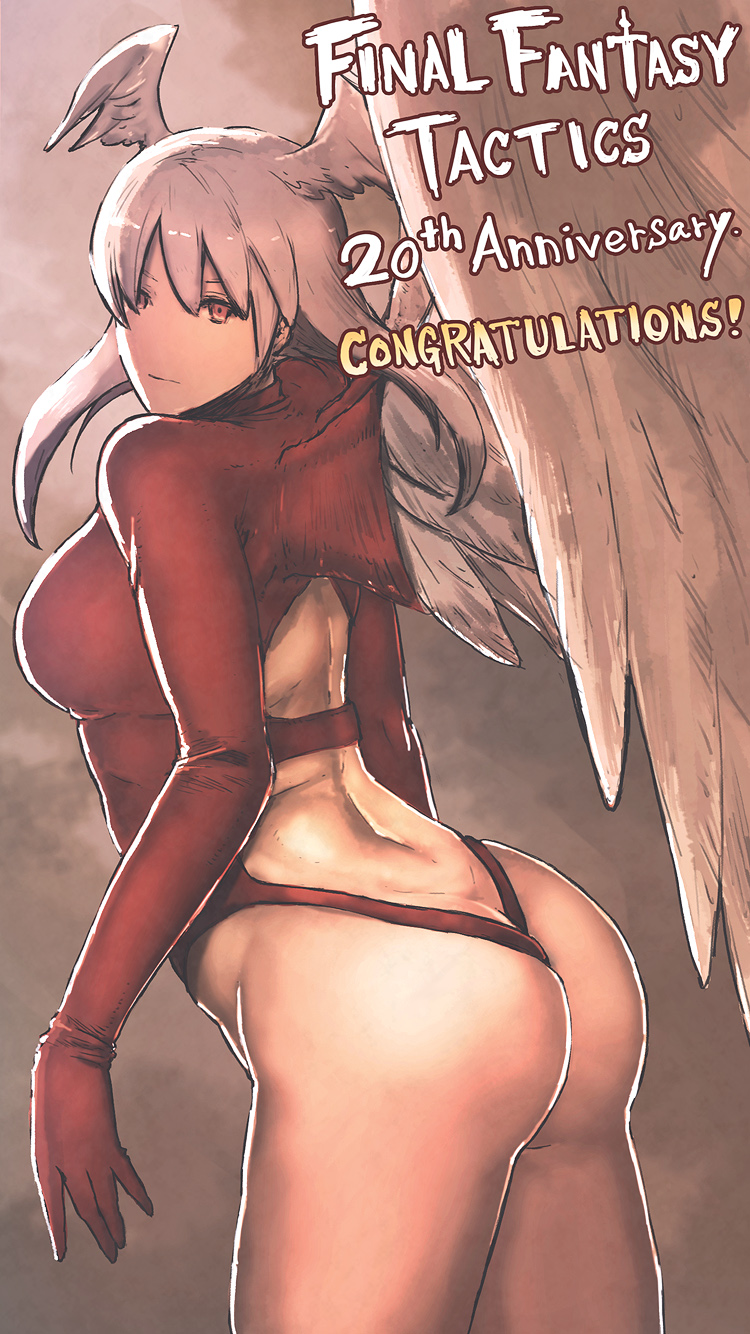 1girl, angel_wings, ass, breasts, closed_mouth, commentary_request, final_fantasy, final_fantasy_tactics