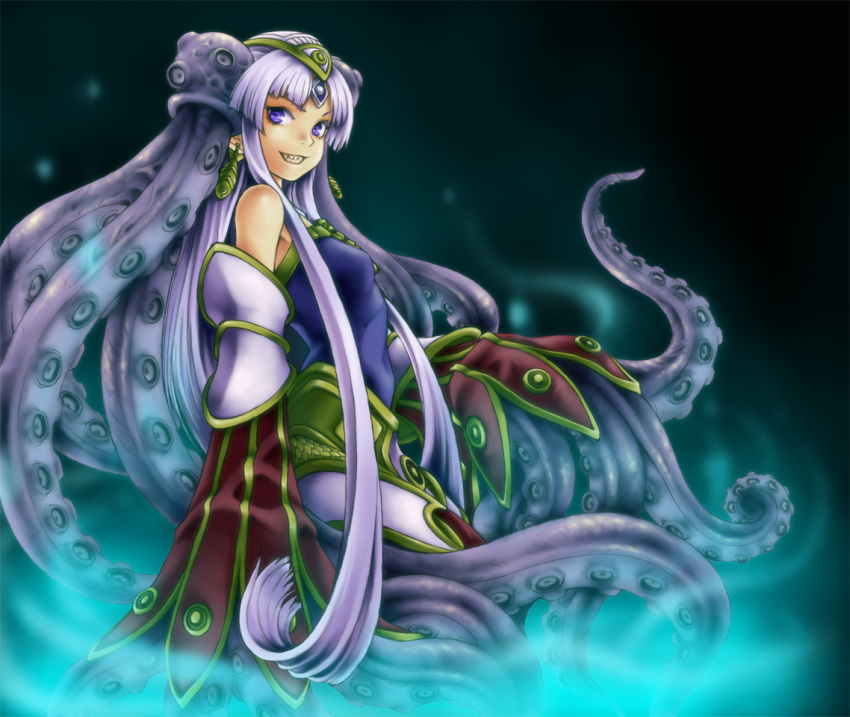 culdcept, endaness, fang, long_hair, purple_eyes, purple_hair, tentacles, toshi
