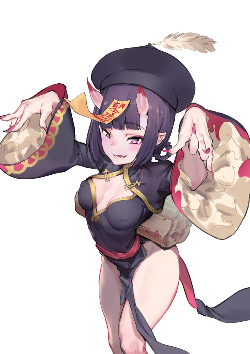 1girl, absurdres, atorosu, bangs, black_dress, blush, braid, breasts