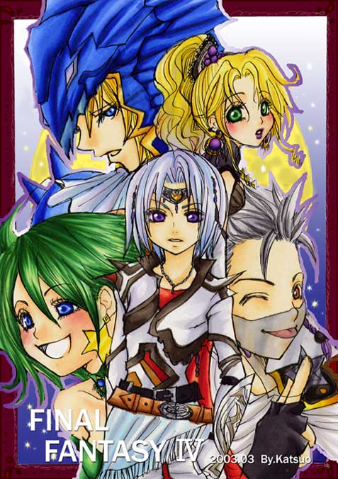 cecil_harvey, edge_(ffiv), final_fantasy, final_fantasy_iv, kain_highwind, rosa_farrell, rydia