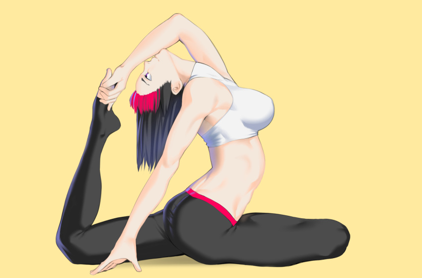 1girl, arched_back, arched_soles, arm_support, armpits, ass, athletic, bare_shoulders