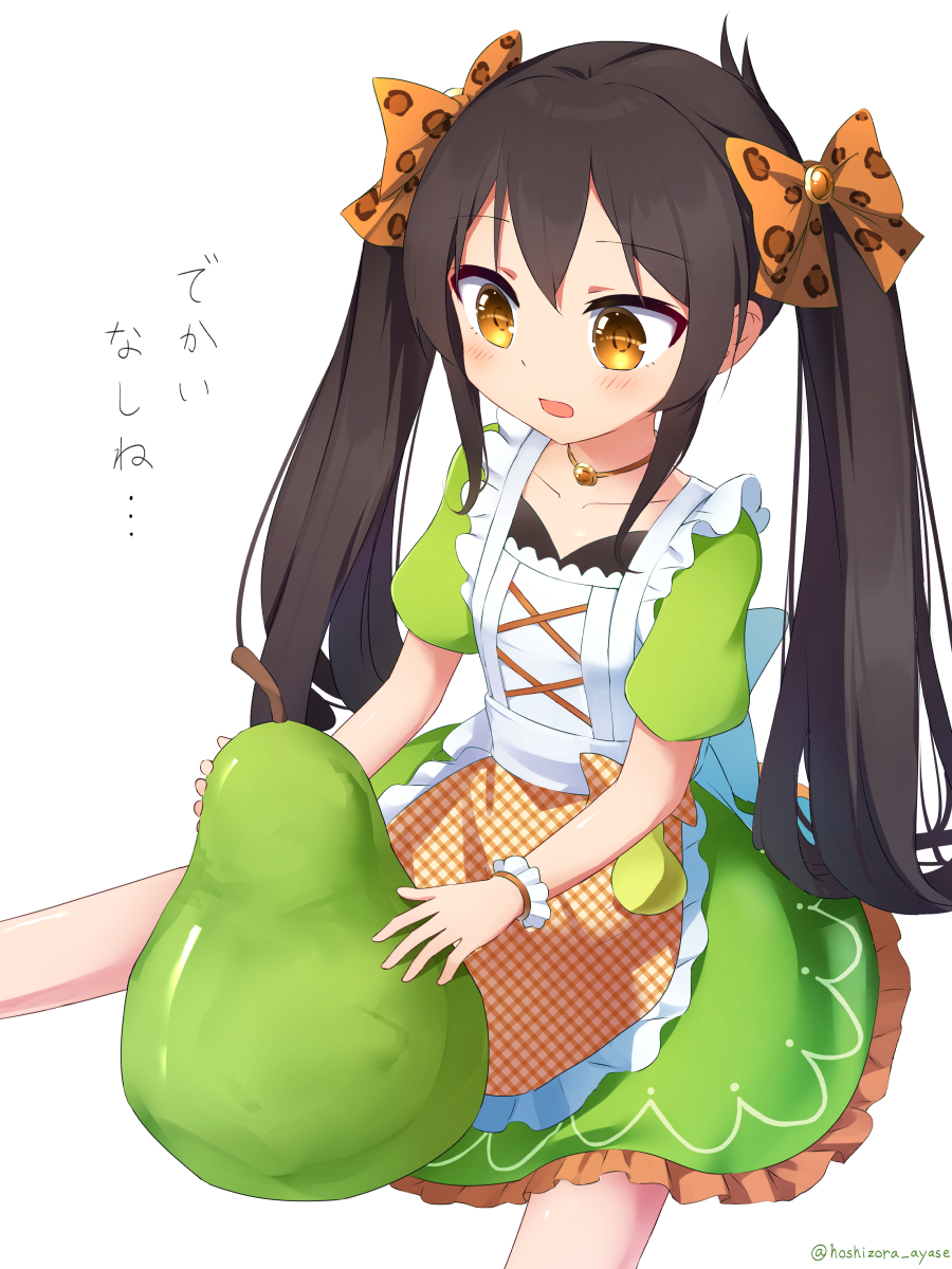 1girl, animal_print, bangs, black_hair, blush, choker, collarbone, dress