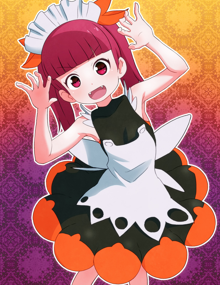 1girl, :d, absurdres, alternate_color, bangs, bare_arms, bare_shoulders, blunt_bangs