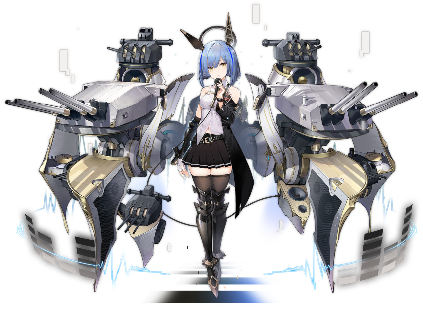 1girl, armored_boots, artist_request, azur_lane, bare_shoulders, belt, black_coat, black_legwear