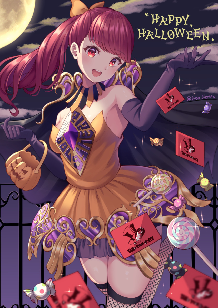 1girl, alternate_costume, artist_name, atlus, bangs, bare_shoulders, black_gloves, bow