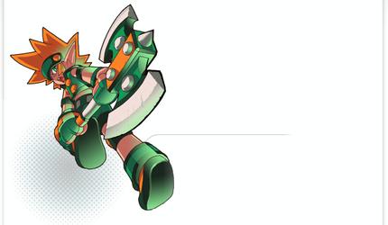axe, druid, elf, grand_chase, orange_hair, pointy_ears, ryan