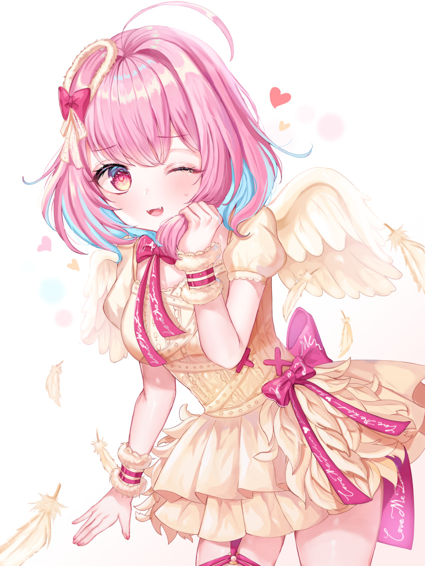 1girl, absurdres, ahoge, alternate_costume, bangs, blue_hair, blush, bow