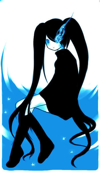 black&acirc;&tilde;&hellip;rock_shooter, black_hair, black_rock_shooter, black_rock_shooter_(character), blue_eyes, ppsp0305, solo, twintails