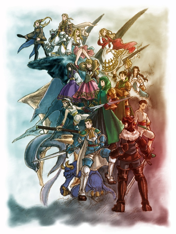 alma_beoulve, annotated, armor, balmafula_lanando, barbaneth_beoulve, beowulf_cadmus, black_hair, blonde_hair, brown_hair, byblos, cape, cloak, cloud_strife, construct_8, dress, everyone, final_fantasy, final_fantasy_tactics, final_fantasy_vii, gauntlets, gloves, goffard_gaffgarion, hood, isilud_tengille, izlude_tingel, knight, koume-i, malak_galthana, marach_galthena, meliadoul_tengille, meliadoul_tingel, monster, ovelia_atkascha, parody, rafa_galthana, rapha_galthena, reis_duelar, reis_dular, robot, staff, sword, teta_hyral, tietra_heiral, valmafra_lenande, weapon, wiegraf_folles, worker_8