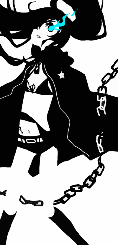 black&acirc;&tilde;&hellip;rock_shooter, black_hair, black_rock_shooter, black_rock_shooter_(character), blue_eyes, chain, chains, m-minato